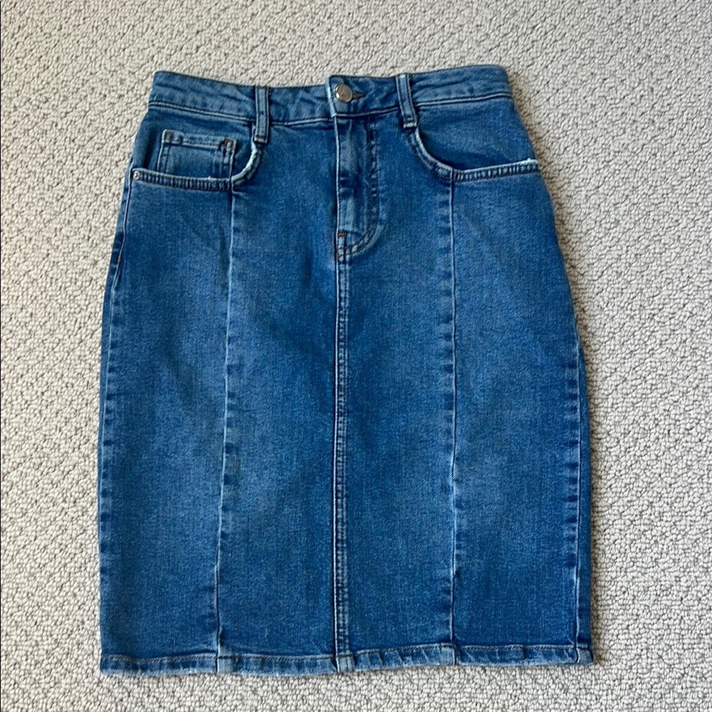 Pilcro and the Letterpress Denim Blue Women's Skirt